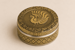 Golden Peacock Meenakari Utility Box