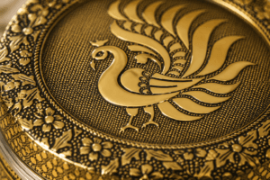 Golden Peacock Meenakari Utility Box