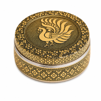 Golden Peacock Meenakari Utility Box