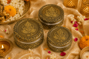 Golden Ganesha Meenakari Utility Box
