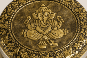 Golden Ganesha Meenakari Utility Box