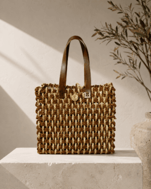 01OD010_1 Rustic Weave Sabai Grass Tote Bag