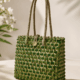 01OD011_3 Green Weave Sabai Grass Tote Bag