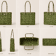 01OD011_4 Green Weave Sabai Grass Tote Bag