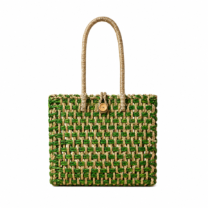 01OD011_9 Green Weave Sabai Grass Tote Bag