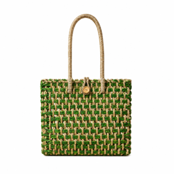 01OD011_9 Green Weave Sabai Grass Tote Bag