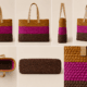 Pink Stripe Sabai Grass Tote Bag