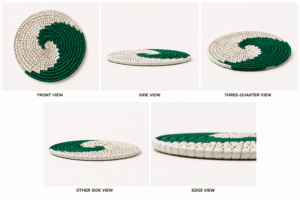 Crimson Spiral Sabai Grass Placemat