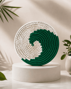 Crimson Spiral Sabai Grass Placemat