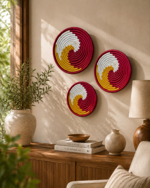 01OD027_1 Sabai Sunset Spiral Wall Decor Set
