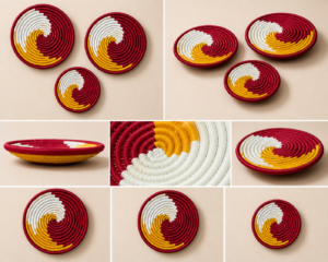 01OD027_2 Sabai Sunset Spiral Wall Decor Set