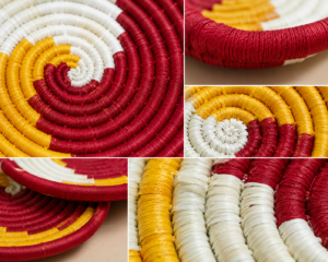 01OD027_3 Sabai Sunset Spiral Wall Decor Set
