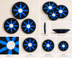 01OD031_2 Sabai Blue Starburst Wall Decor Set