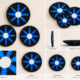 01OD031_2 Sabai Blue Starburst Wall Decor Set