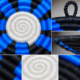 01OD031_3 Sabai Blue Starburst Wall Decor Set