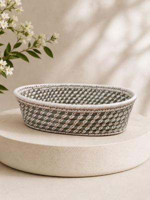 Colorful Sabai Grass Floor Basket