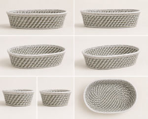 Colorful Sabai Grass Floor Basket