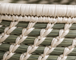 Colorful Sabai Grass Floor Basket