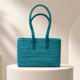01OD043_3 Turquoise Sabai Grass Tote Bag