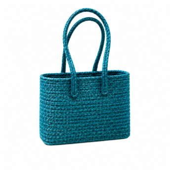 Turquoise Sabai Grass Tote Bag