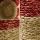 01OD046_2 Sabai Grass Basket with Maroon Trim