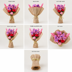 01PB003_4 Blush Bloom Crochet Flower Bouquet