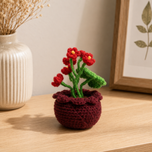 01PB004_2 Ruby Bloom Crochet Flower Pot