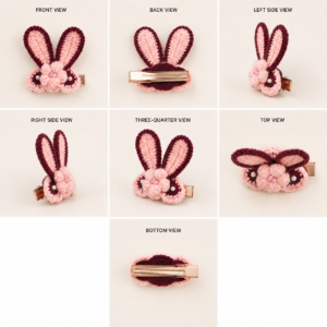 01PB005_3 Blush Bunny Crochet Hair Clip