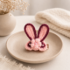 01PB005_4 Blush Bunny Crochet Hair Clip