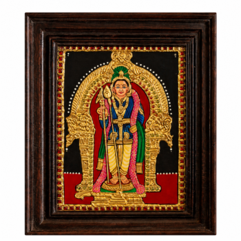 01TN001_9 22K Gold Foil Murugan Tanjore Painting