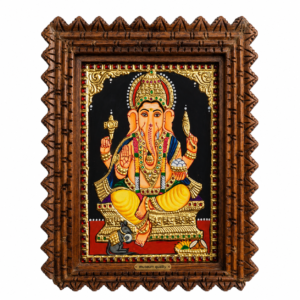 22K Gold Foil Ganesha Tanjore Painting