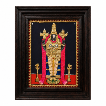 01TN004_9 22K Gold Foil Venkateswara Tanjore Painting