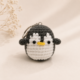 Grey Penguin Crochet Charm Keychain