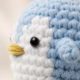 Blue Penguin Crochet Charm Keychain