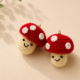 01TR006_3 Handmade Crochet Mushroom Keychain