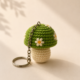01TR007_1 Handmade Crochet Daisy Mushroom Keychain