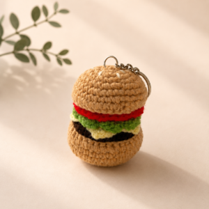 01TR008_9 Crochet Burger Keychain