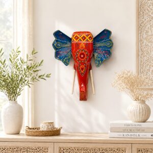 02RJ004_2 Royal Ember Wooden Elephant Wall Decor