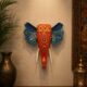 02RJ004_4 Royal Ember Wooden Elephant Wall Decor