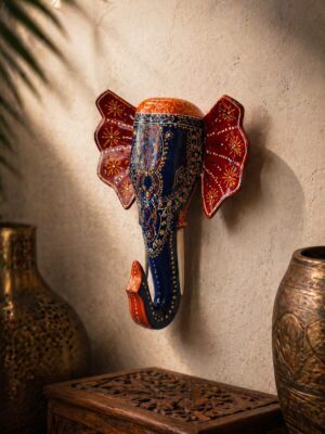 02RJ005_4 Midnight Royale Wooden Elephant Wall Decor