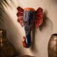 02RJ005_4 Midnight Royale Wooden Elephant Wall Decor