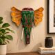 Emerald Wooden Elephant Wall Decor
