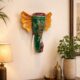 Emerald Wooden Elephant Wall Decor