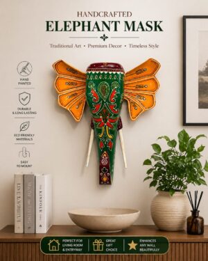 Emerald Wooden Elephant Wall Decor