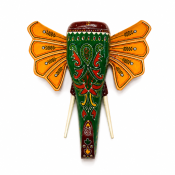 Emerald Wooden Elephant Wall Decor