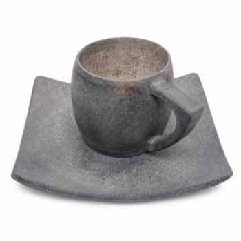05OD008_9 Natural Stone Tea Cup & Plate Set