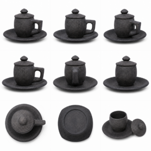 05OD009_03 Natural Stone Tea Cup Saucer Set