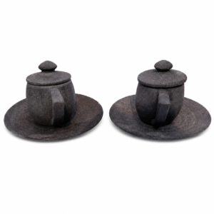 05OD009_9 Natural Stone Tea Cup Saucer Set