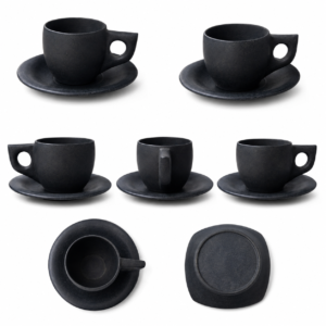 05OD012_02 Natural Stone Tea Cup & Plate Set