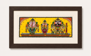 09OD004_1 Traditional Jagannath, Balabhadra & Subhadra Pattachitra Painting – Authentic Odisha Heritage Art
